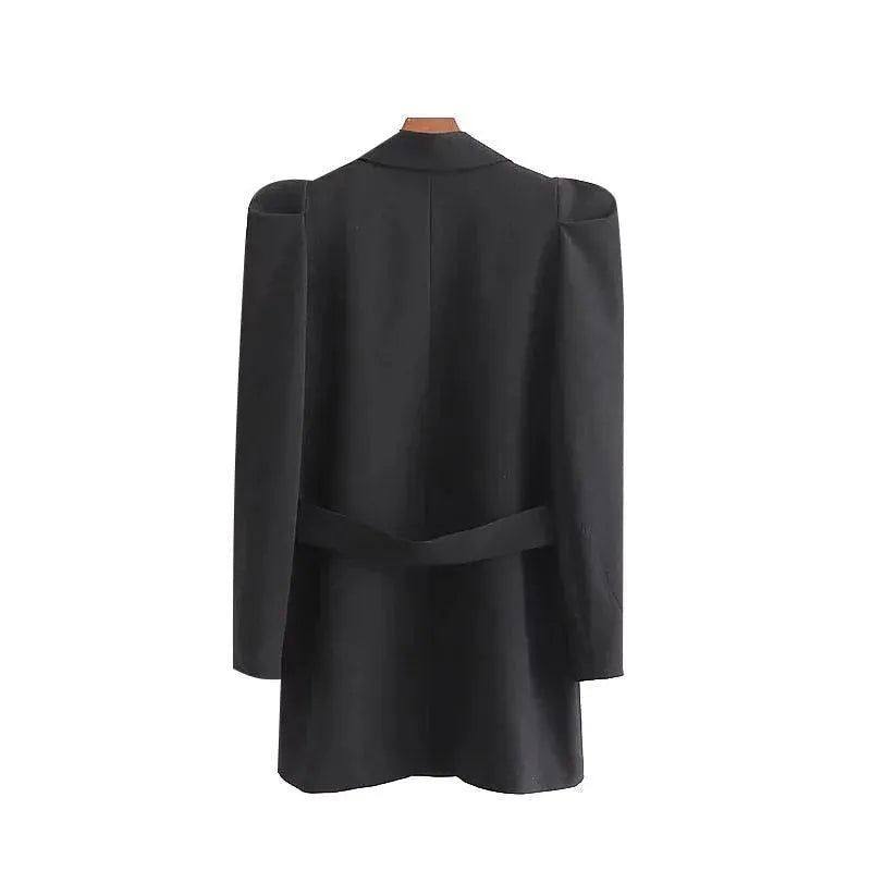 Drune | Stylischer Vintage Langer Blazer Damen - Vintage - Einfarbig