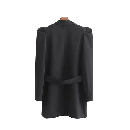 Drune | Stylischer Vintage Langer Blazer Damen - Vintage - Einfarbig