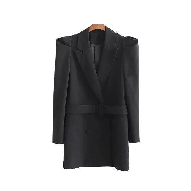 Drune | Stylischer Vintage Langer Blazer Damen - Vintage - Einfarbig