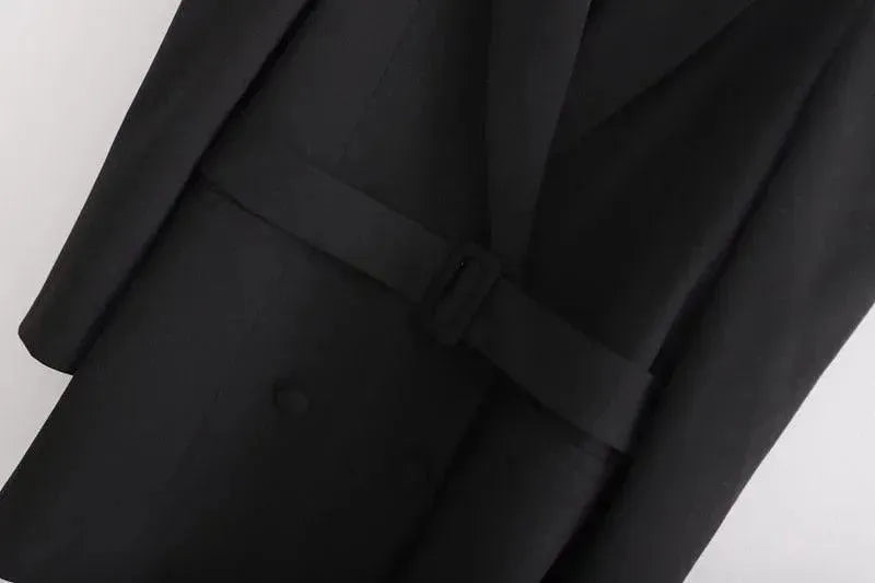Drune | Stylischer Vintage Langer Blazer Damen - Vintage - Einfarbig