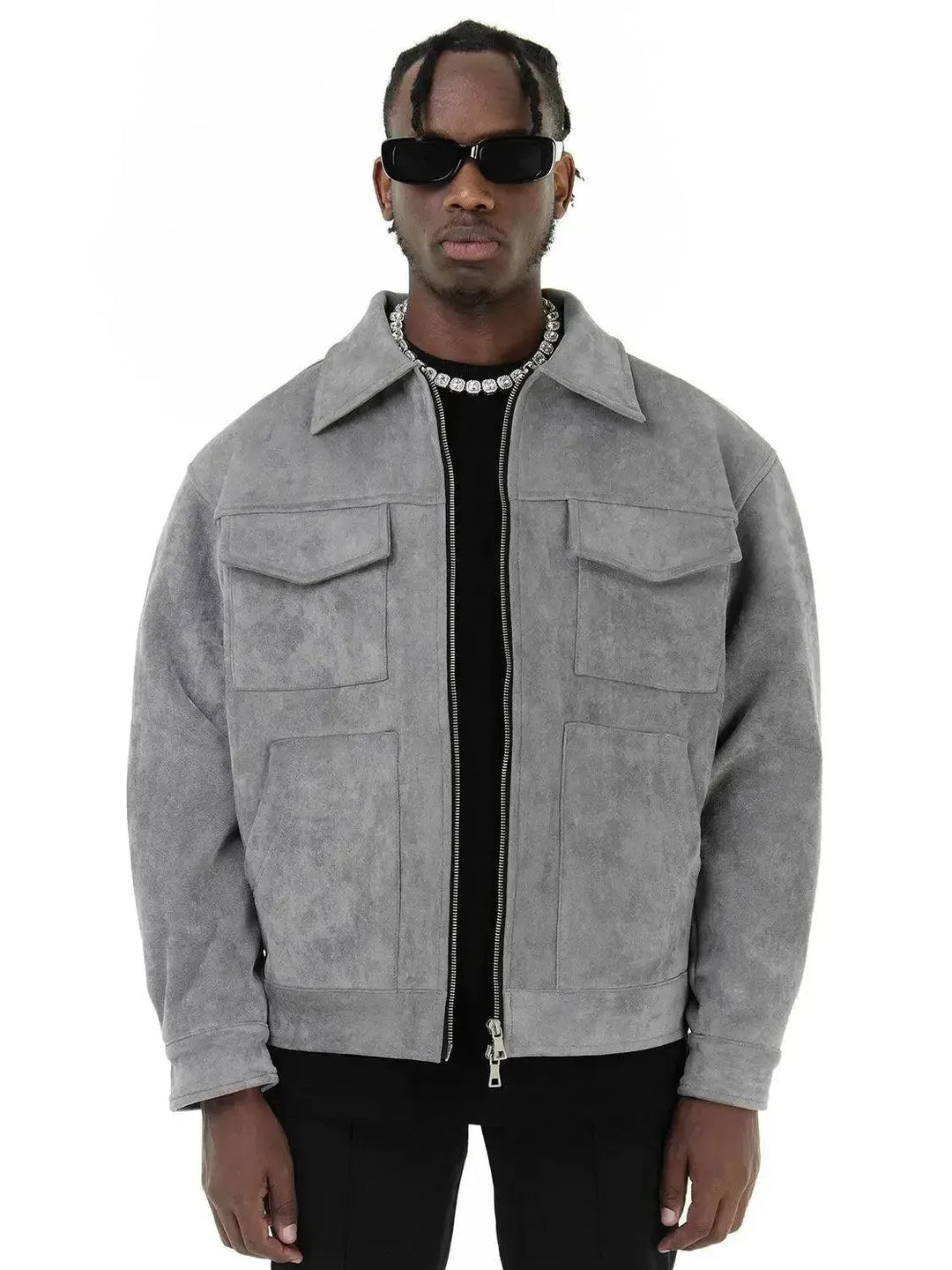 Drune | Wildleder Truckerjacke für Herren