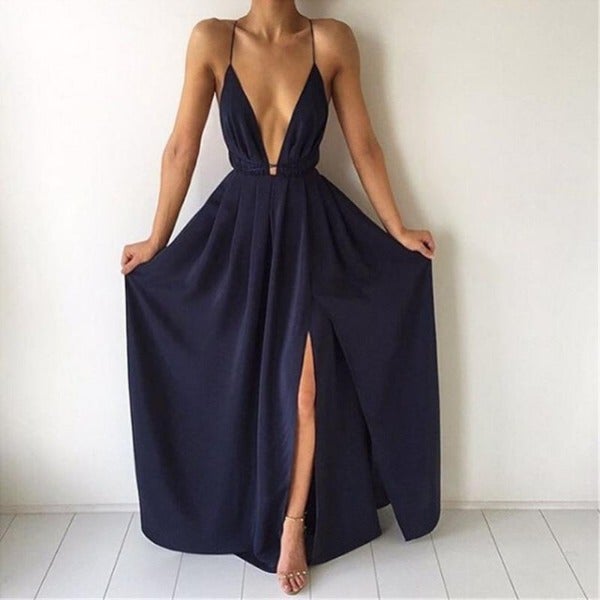 Drune | Maxikleid mit Tiefem U-Ausschnitt