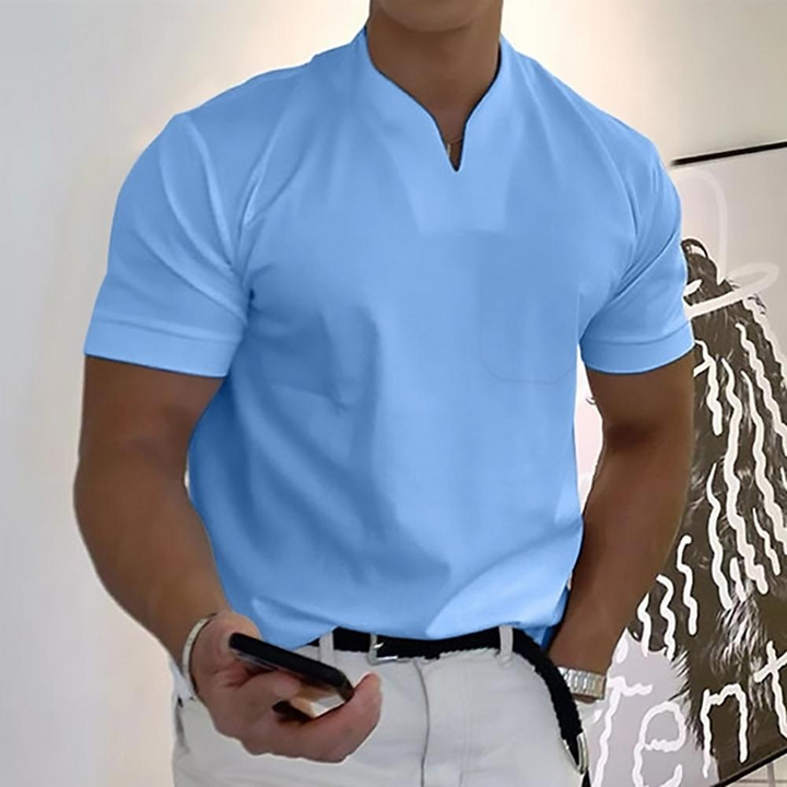 Drune | T-shirt Weiß Herren V-ausschnitt