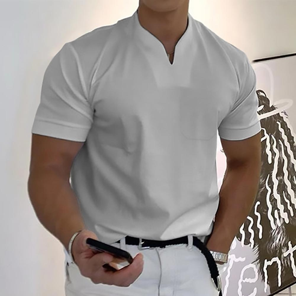 Drune | T-shirt Weiß Herren V-ausschnitt