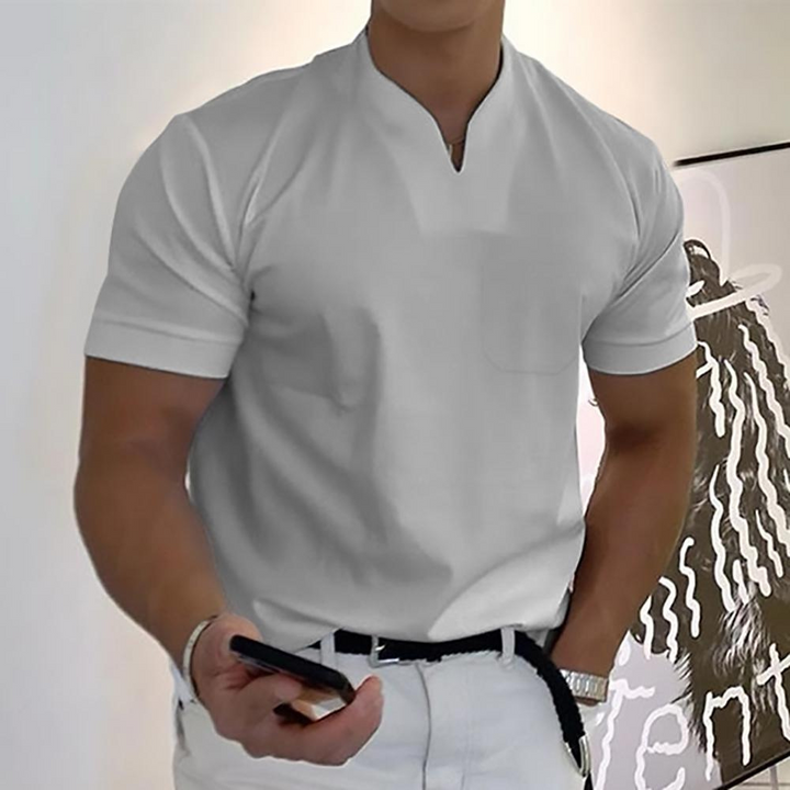 Drune | T-shirt Weiß Herren V-ausschnitt