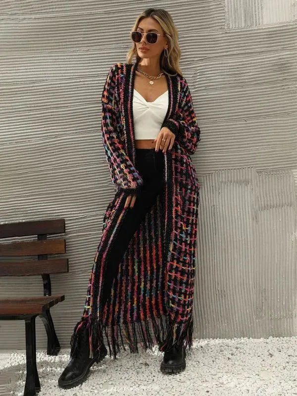 Drune | Langer Damen Strickjacke Pullover im Strickdesign