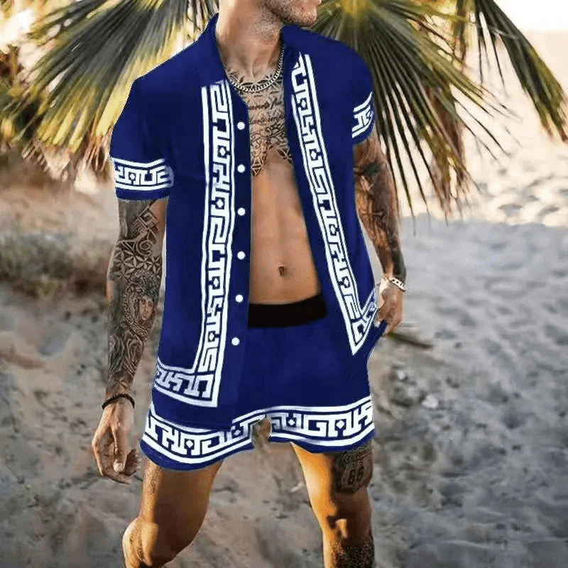 Drune | Herren Sommersatz Zweiteilige Freizeitsatz Für Urlaub/frühling/sommer