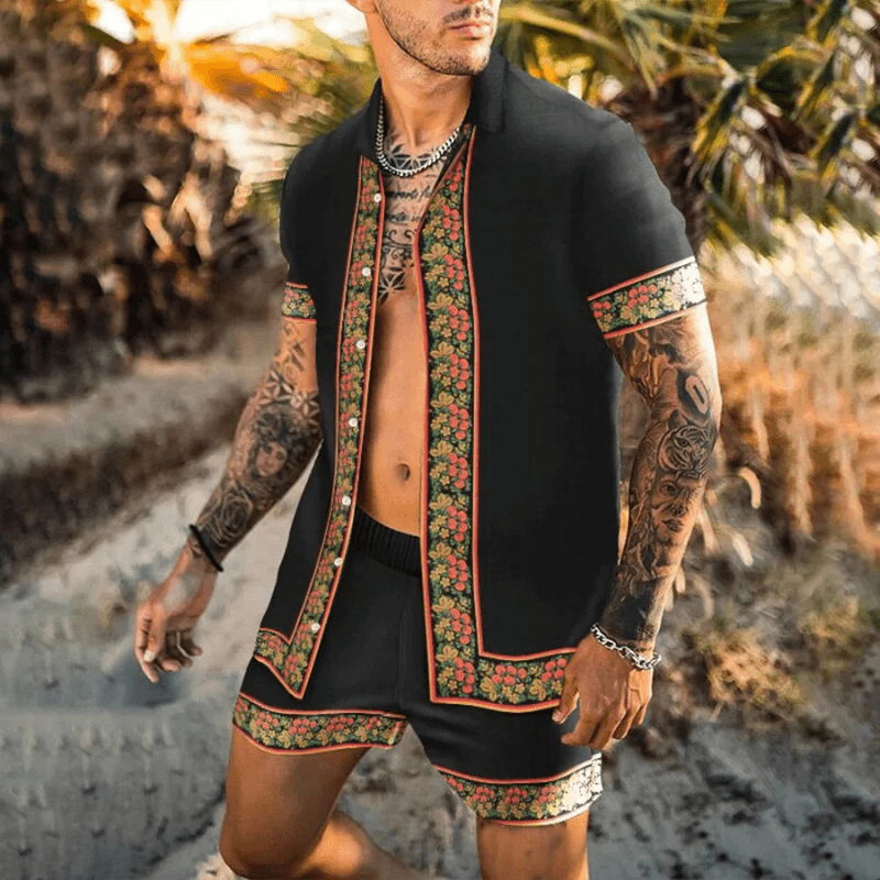 Drune | Herren Sommersatz Zweiteilige Freizeitsatz Für Urlaub/frühling/sommer