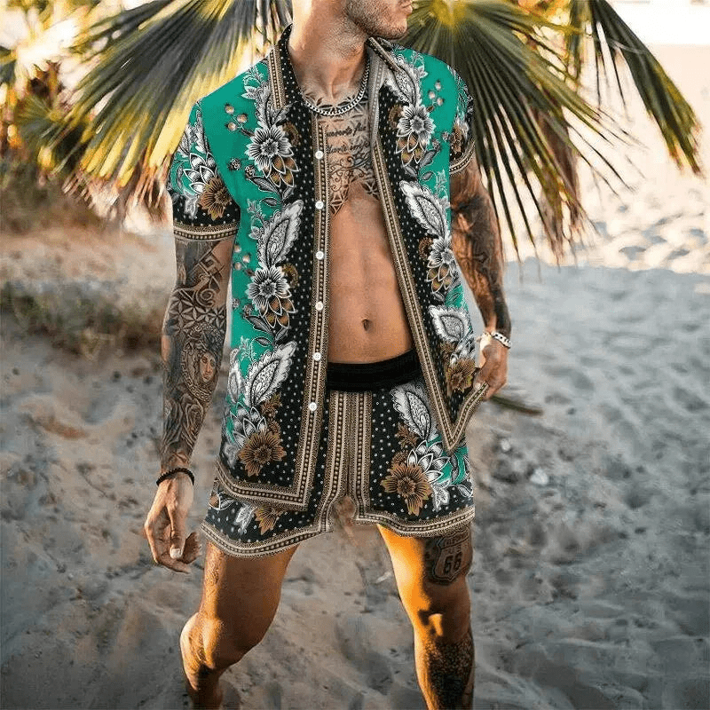 Drune | Herren Sommersatz Zweiteilige Freizeitsatz Für Urlaub/frühling/sommer