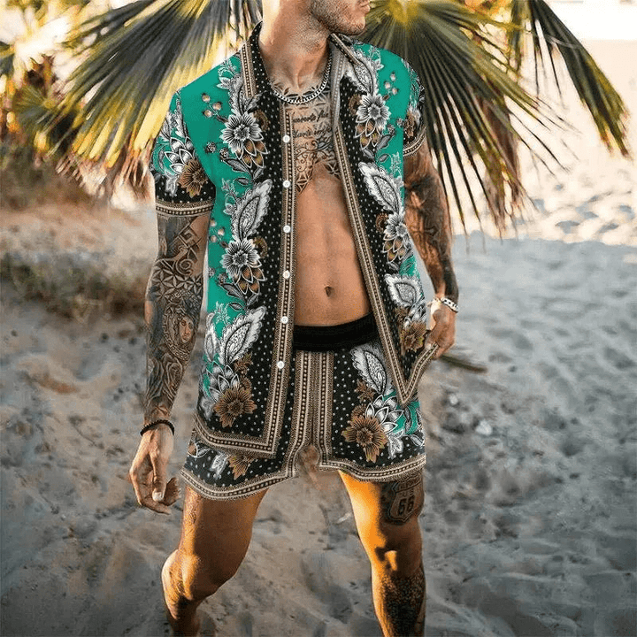 Drune | Herren Sommersatz Zweiteilige Freizeitsatz Für Urlaub/frühling/sommer