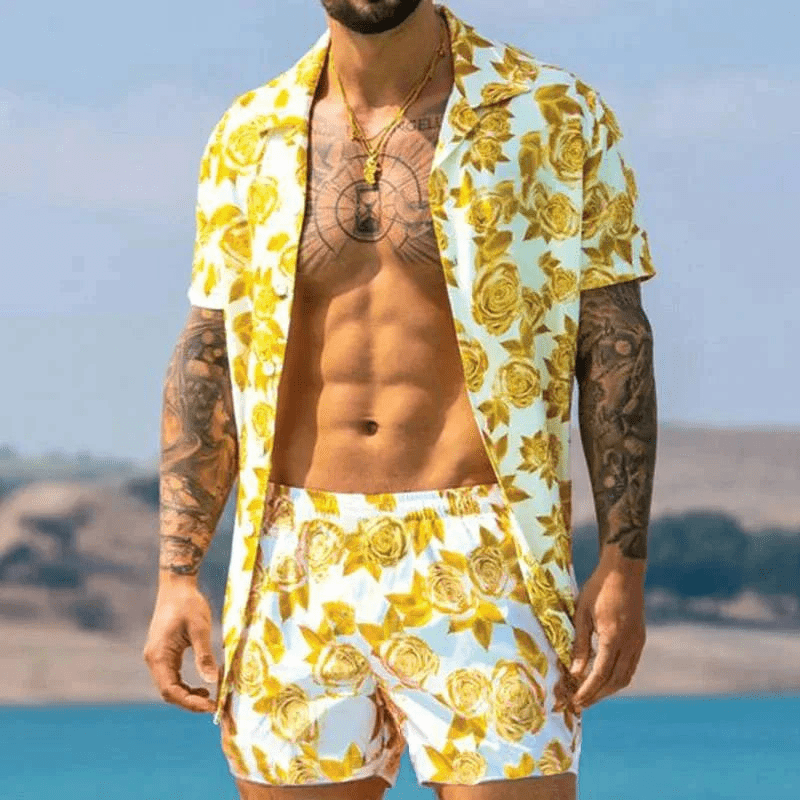 Drune | Herren Sommersatz Zweiteilige Freizeitsatz Für Urlaub/frühling/sommer