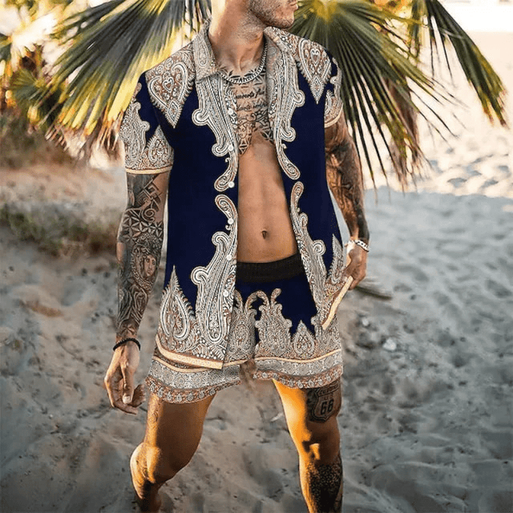 Drune | Herren Sommersatz Zweiteilige Freizeitsatz Für Urlaub/frühling/sommer