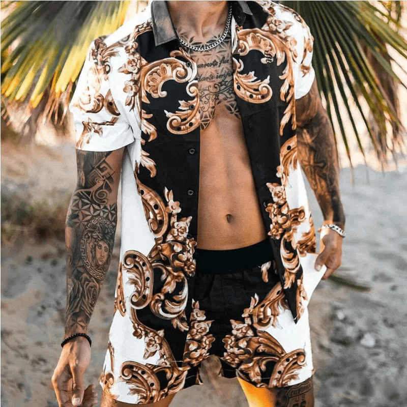 Drune | Herren Sommersatz Zweiteilige Freizeitsatz Für Urlaub/frühling/sommer
