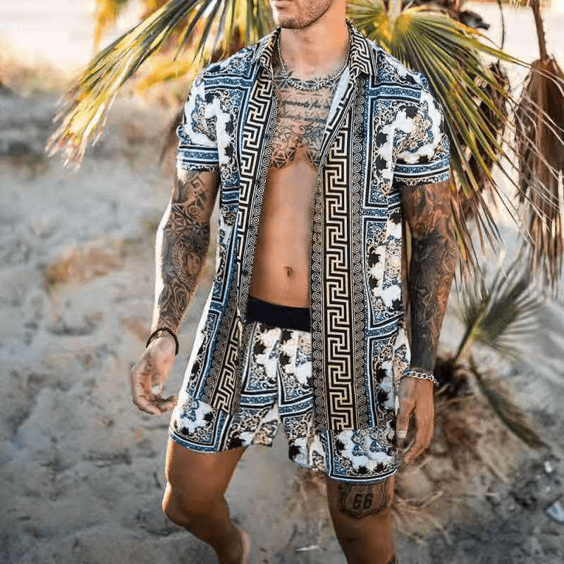 Drune | Herren Sommersatz Zweiteilige Freizeitsatz Für Urlaub/frühling/sommer