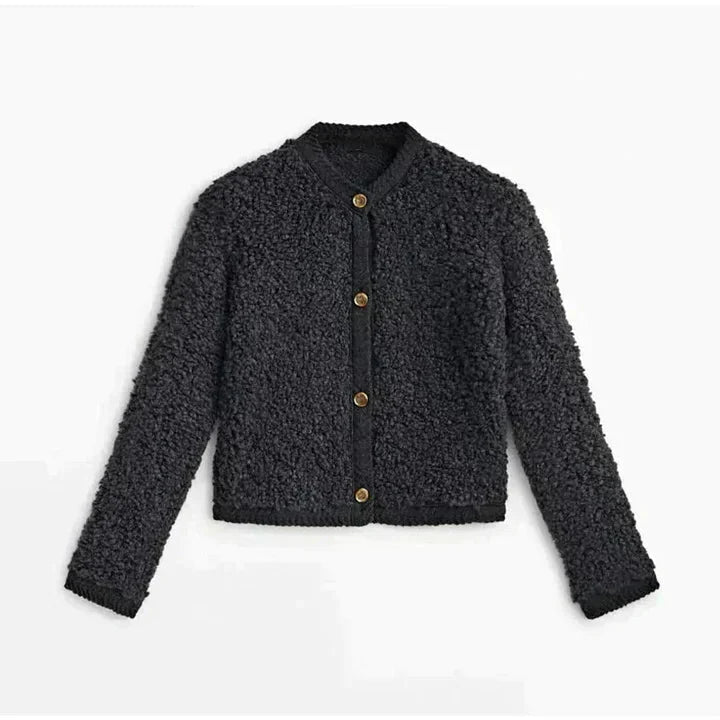 Drune | Fuzzy Cardigan Weiche Textur Gemütliche Passform