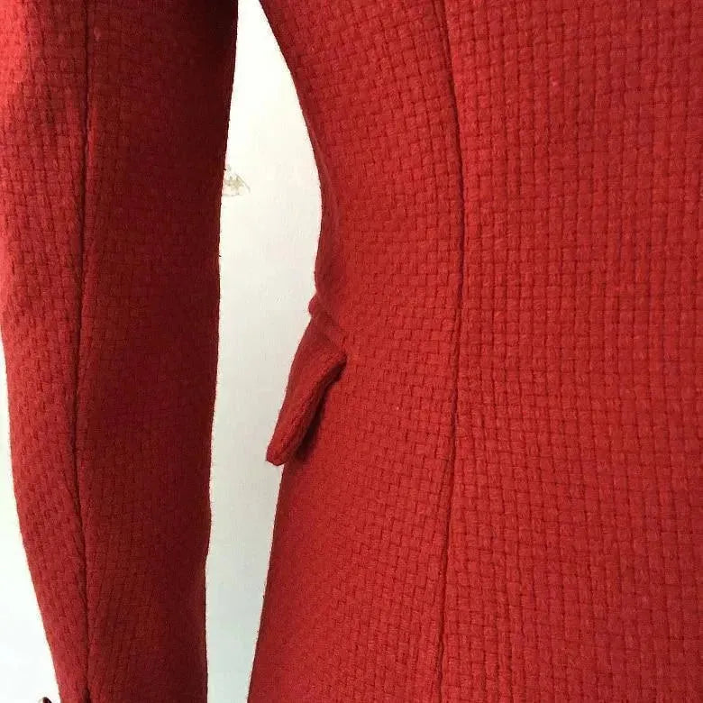Drune | Der pragmatische rote Tweed-Blazer für Frauen - Lässig - Unifarben