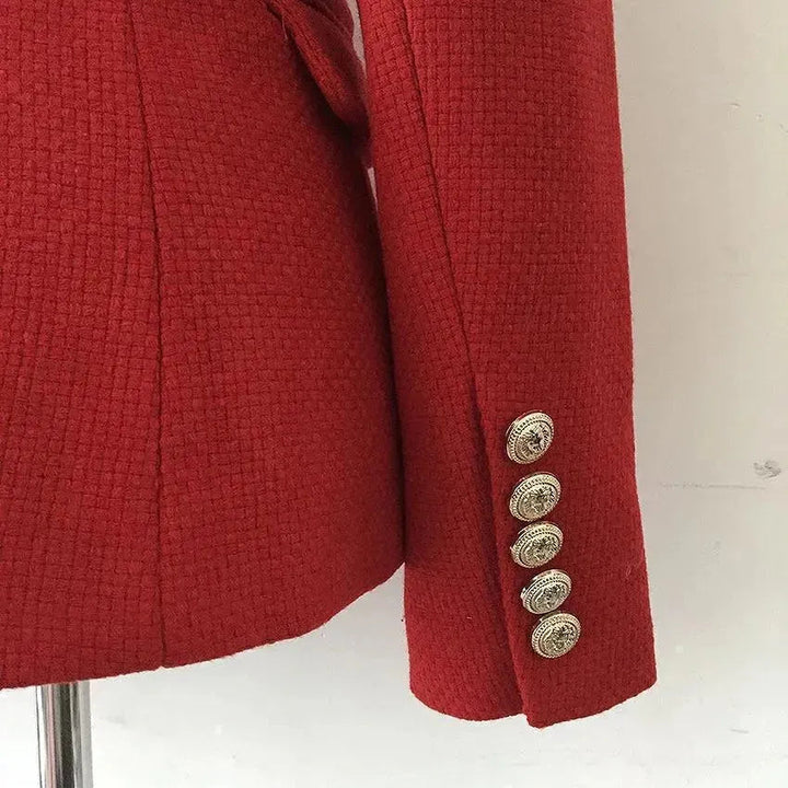 Drune | Der pragmatische rote Tweed-Blazer für Frauen - Lässig - Unifarben