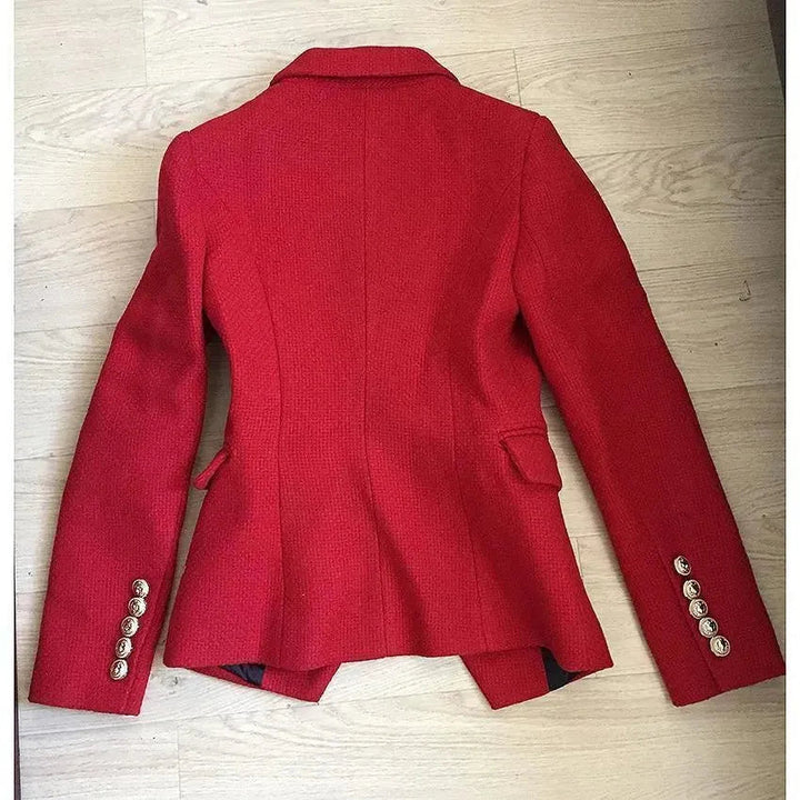 Drune | Der pragmatische rote Tweed-Blazer für Frauen - Lässig - Unifarben
