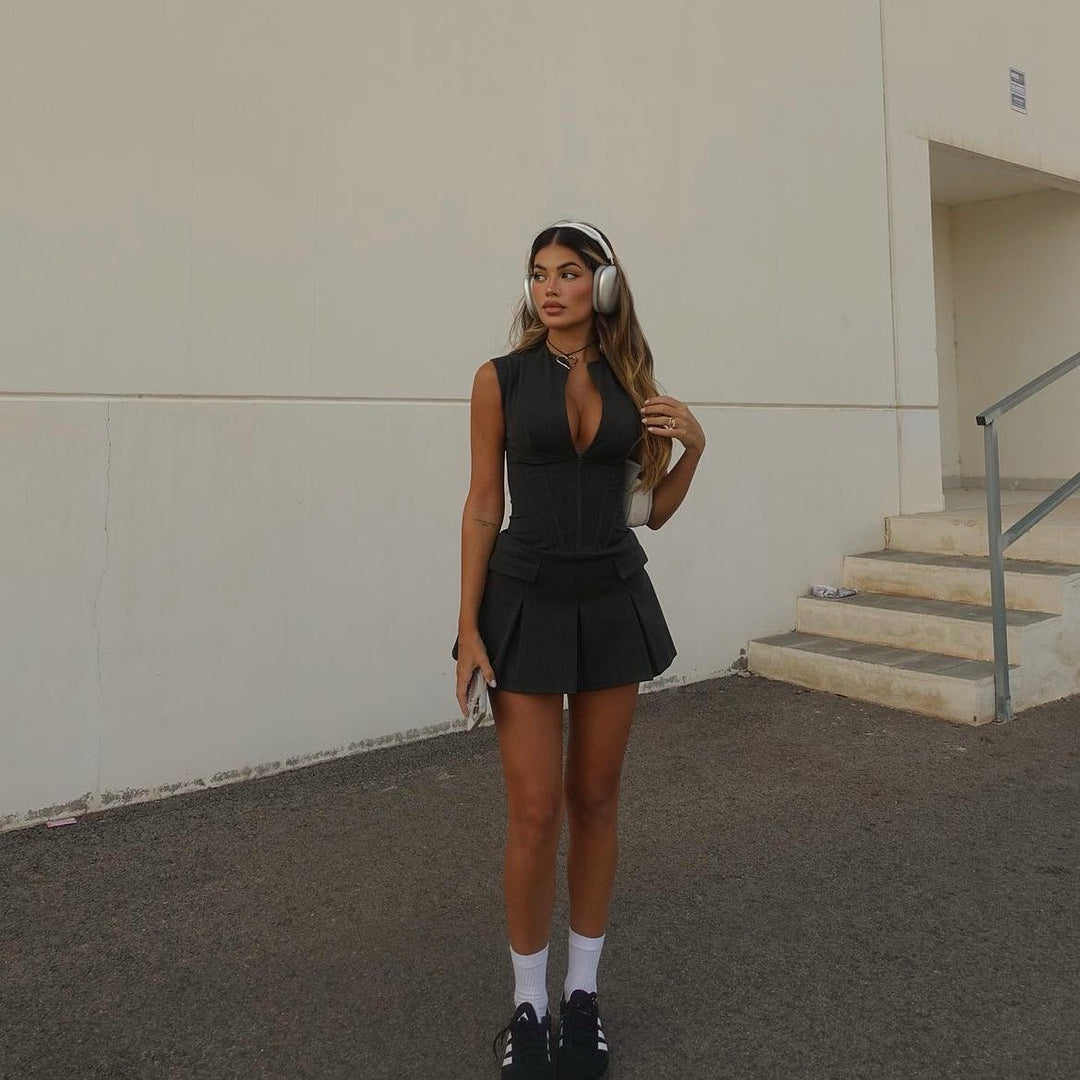 Drune | Plissiertes Mini Kleid