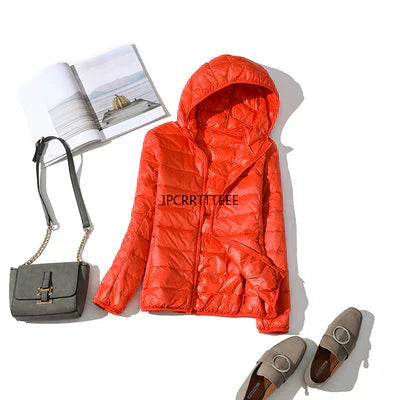 Damen Ultraleichte Wasserdichte Herbstdaunenjacke Warm Stilvoll