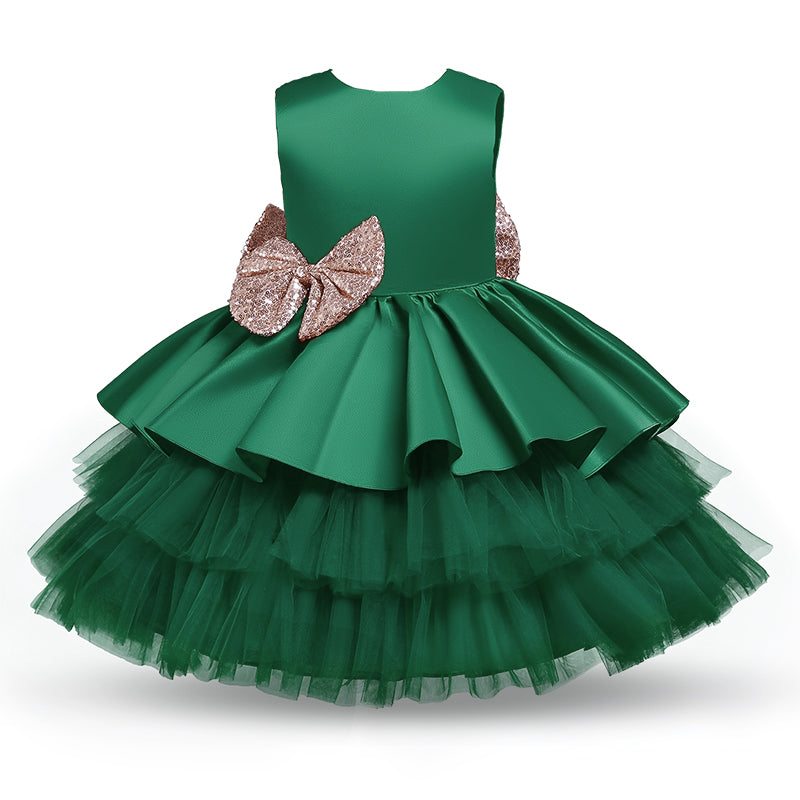 Drune | Mädchenkleid für Babys Große Schleife Taufkleid Festkleider