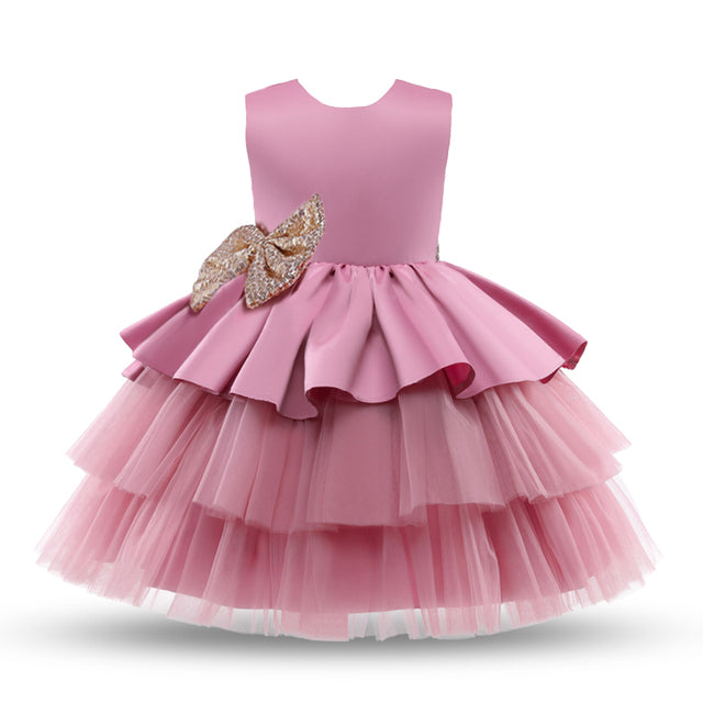 Drune | Mädchenkleid für Babys Große Schleife Taufkleid Festkleider