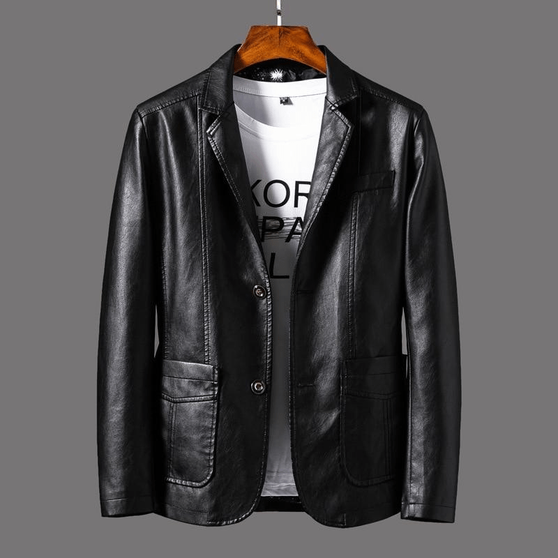 Drune | Stilvolle Leder Herren Blazer Klassischer Schnitt
