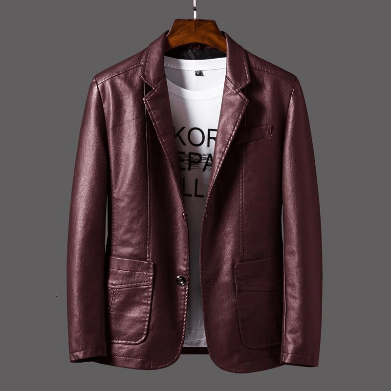 Drune | Stilvolle Leder Herren Blazer Klassischer Schnitt