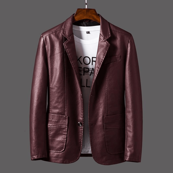 Drune | Stilvolle Leder Herren Blazer Klassischer Schnitt