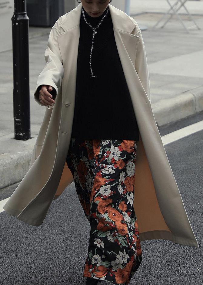Drune | lange Jacken Mäntel nude Mit Notch Kragen Taillengürtel Wollmantel Frauen