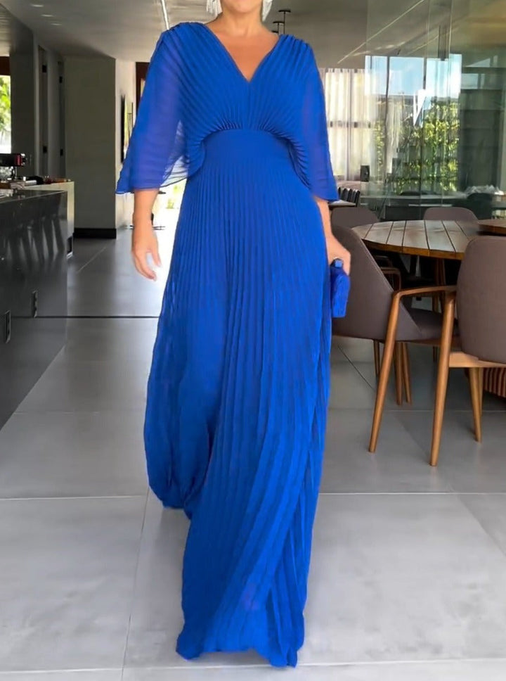 Drune | Vibrantes Falten-Maxikleid