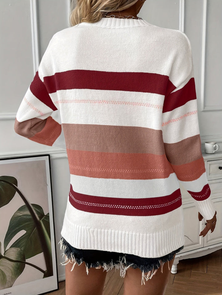 Drune | Trendy Farbblock Rundhals Pullover