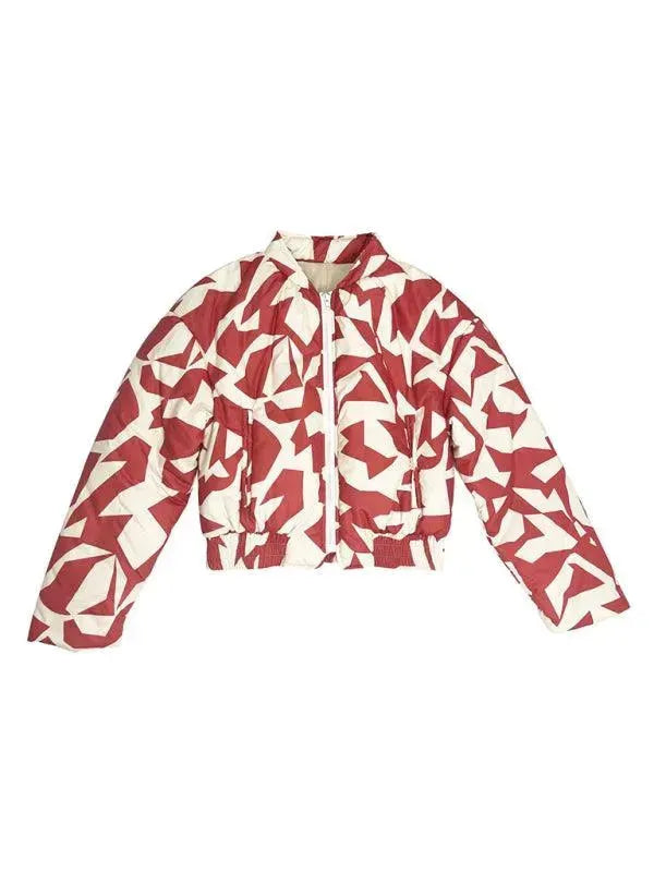 Drune | Trendy Lockere Winter Druck Steppjacke