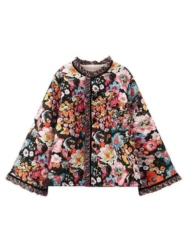 Drune | Trendy Lockere Winter Druck Steppjacke