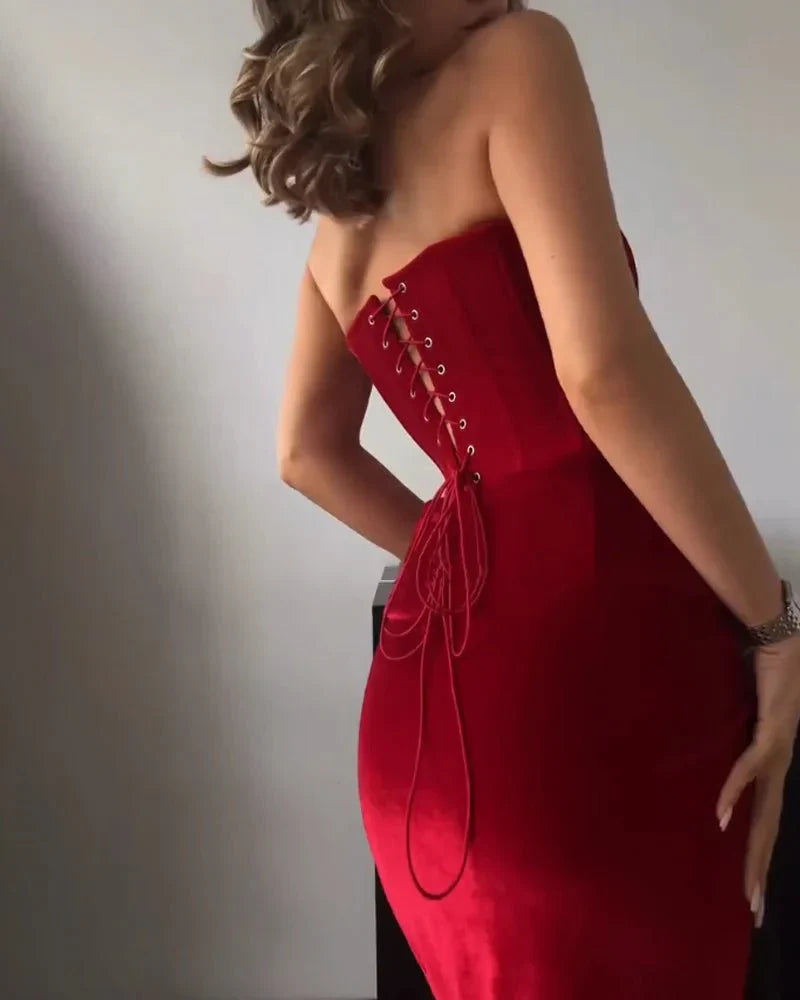 Drune | Sexy Strapless Spaghetti Dress