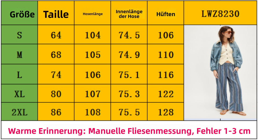 Drune | Gestreifte Hose mit weitem Bein