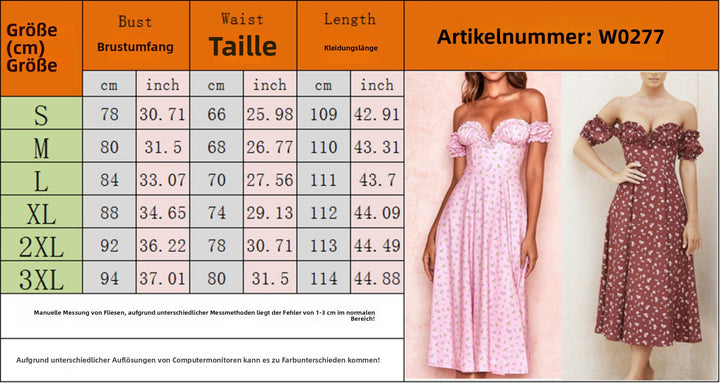 Drune | Geschlitztes Blumenkleid schulterfreies Röhrentop-Kleid