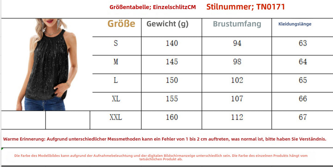 Drune | Weste mit Pailletten und Kragen