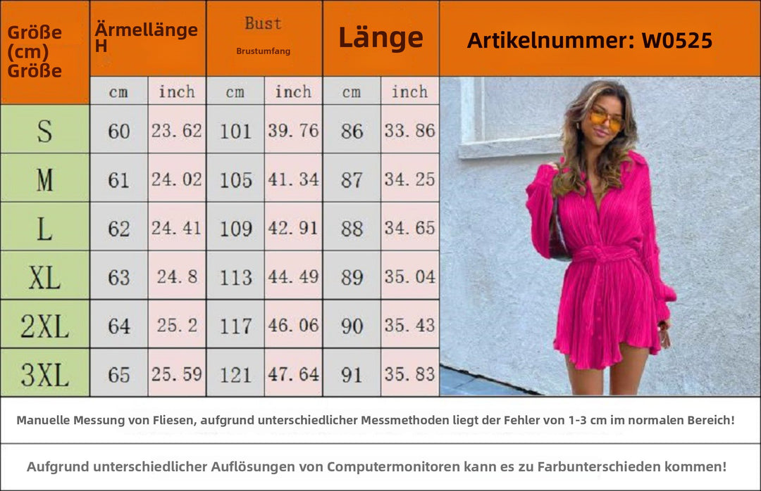 Drune | Langärmeliges Kleid mit Schnürsenkeln und elastischer Taille