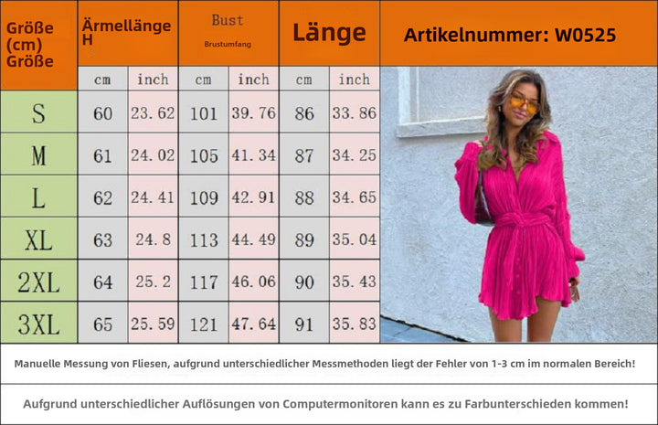 Drune | Langärmeliges Kleid mit Schnürsenkeln und elastischer Taille