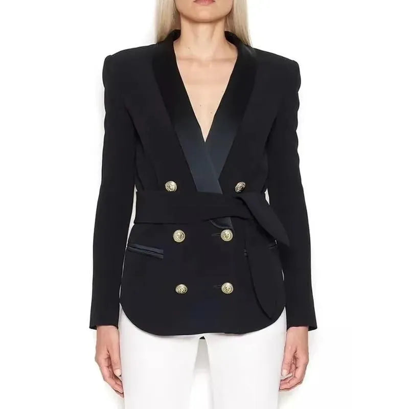 Drune | Smoking Blazer Jacke Damen - Lässig - Unifarben