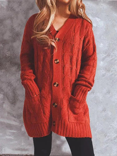 Drune | Pocket Lange Damen Strickjacke Pullover