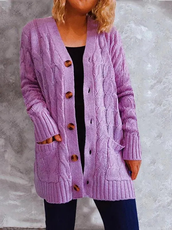 Drune | Pocket Lange Damen Strickjacke Pullover