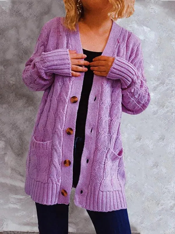Drune | Pocket Lange Damen Strickjacke Pullover