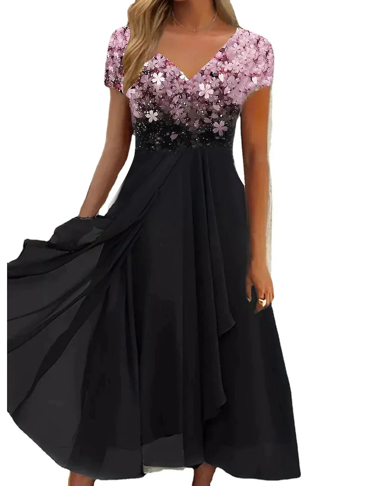 Drune | Elegantes Midi Kleid mit Blumen-Spitze