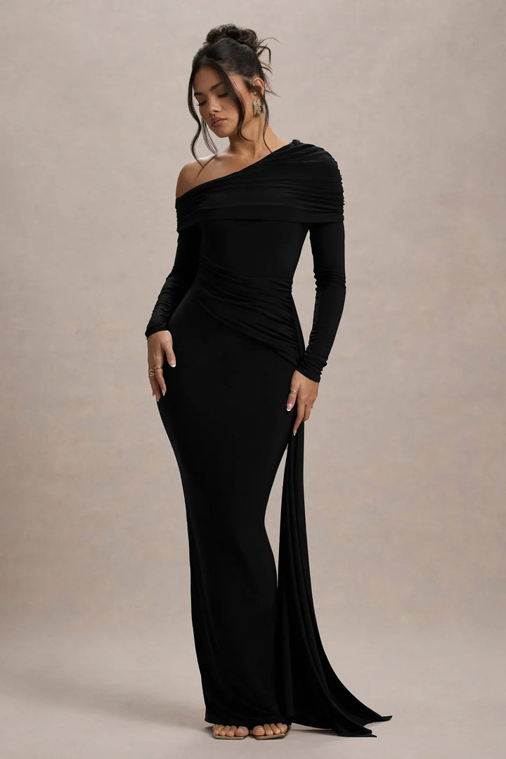 Drune | Schuppen Falten Maxi Kleid