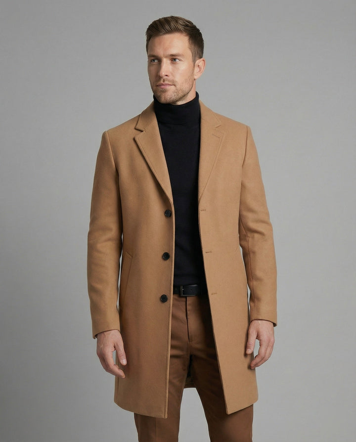 Eleganter Wolltrenchcoat Herren