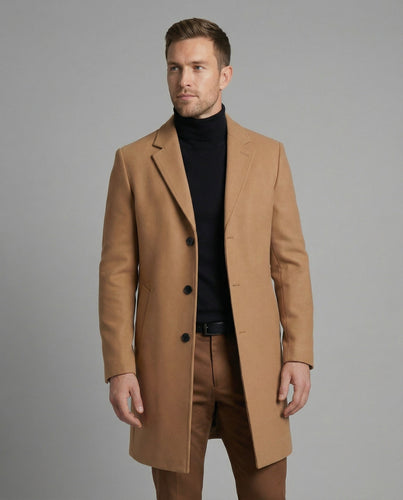 Eleganter Wolltrenchcoat Herren