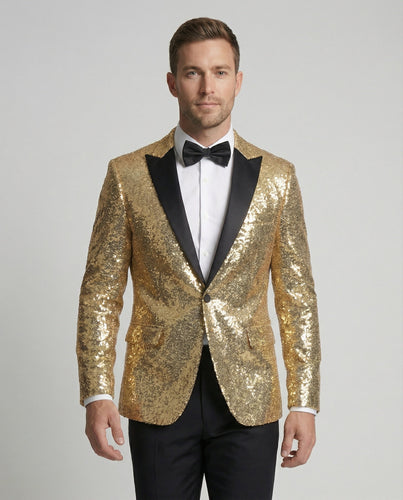 Glänzender Herren Pailletten Blazer