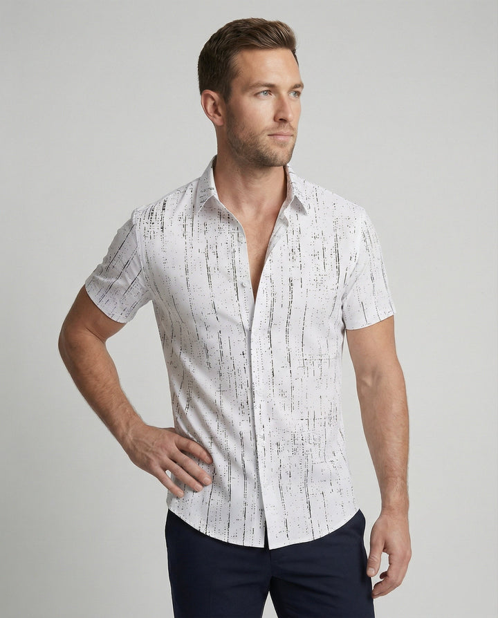 Herren Kurzarmhemd Hawaii Viskose